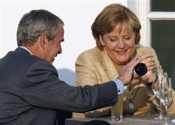 Bush and Merkel at G8