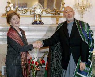 Laura Bush and Karzai