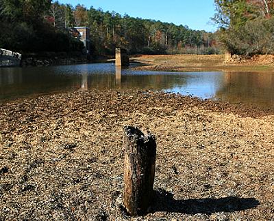 Dog River Reservoir runs dry