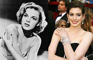 Judy Garland and Anne Hathaway