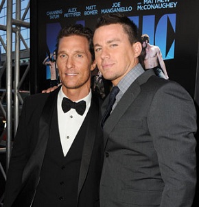 Matthew McConaughey and Channing Tatum at the Magic Mike premiere