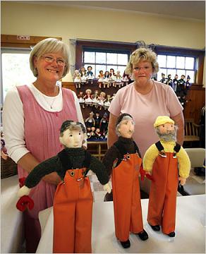 Small town Maine, fisherman dolls