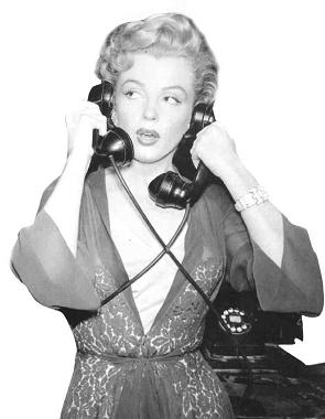 Marilyn on two phones