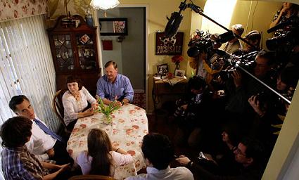 Romney visits a California family
