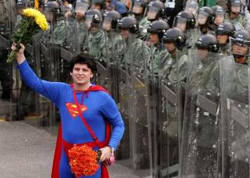 Superman protester