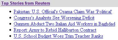 reuters headlines, 9/7/04