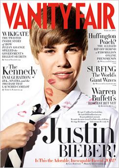 Justin Bieber cover of Vanity Fair, Feb 2011