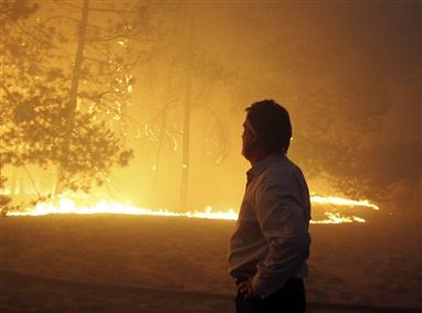 Yushchenko fighting fires