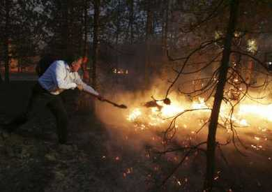 Yushchenko fighting fires